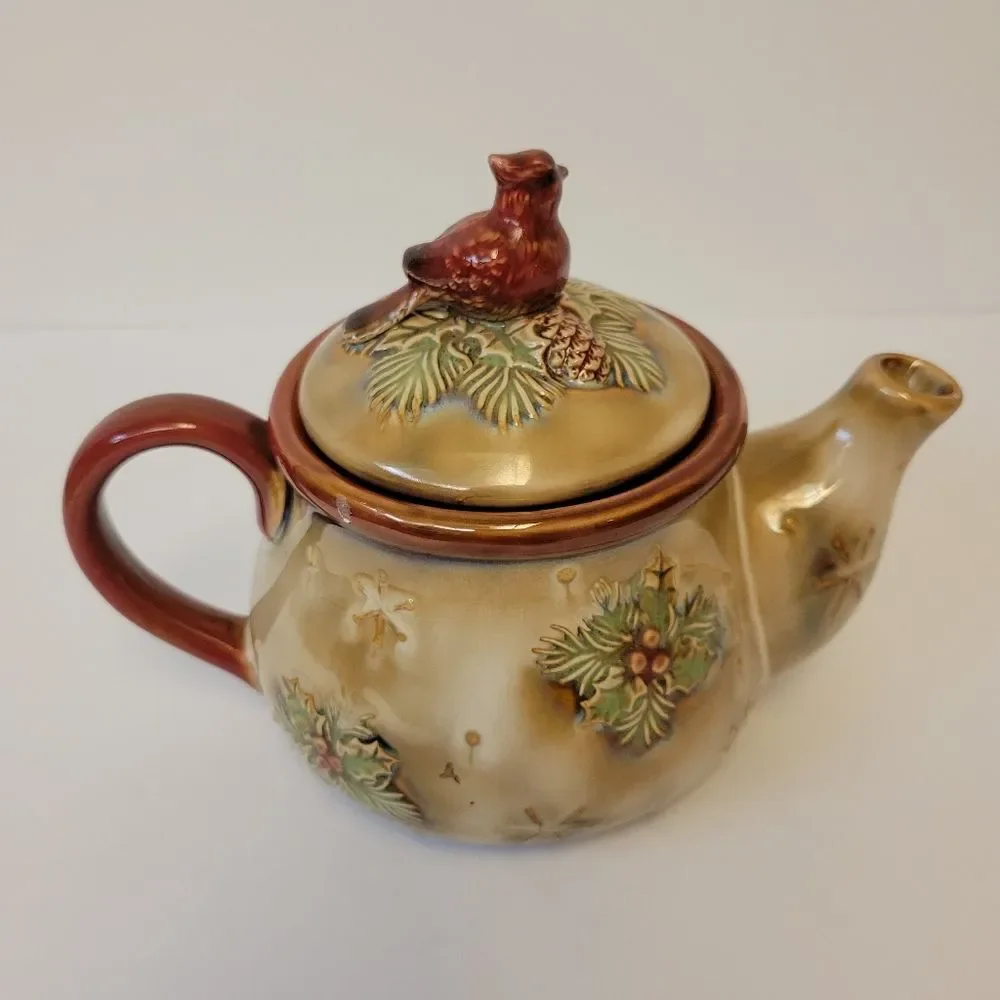 Ceramic Fall Colors Birds Design Mark A Teapot - Picture 9 of 10
